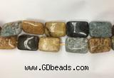 COS255 15.5 inches 18*25mm rectangle ocean stone beads wholesale