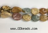 COS267 15.5 inches 18*25mm twisted oval ocean stone beads wholesale