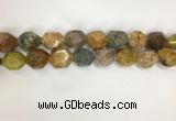 COS270 13*18mm - 15*20mm faceted nuggets ocean stone beads