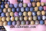 COS312 15.5 inches 9mm - 10mm faceted round ocean jasper beads