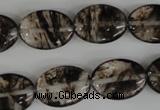 COV145 15.5 inches 13*18mm oval watermelon black beads wholesale