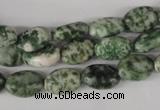 COV52 15.5 inches 8*12mm oval green spot gemstone beads wholesale