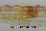 COV55 15.5 inches 8*12mm oval yellow jade gemstone beads wholesale