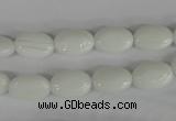 COV58 15.5 inches 8*12mm oval white porcelain beads wholesale