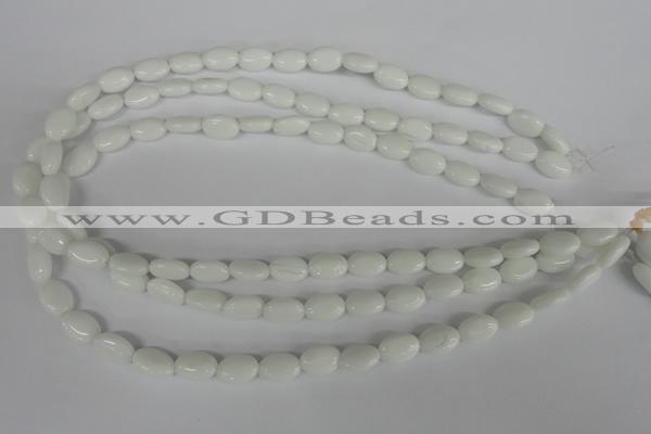 COV58 15.5 inches 8*12mm oval white porcelain beads wholesale