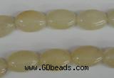 COV68 15.5 inches 10*14mm oval yellow jade beads wholesale