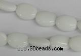 COV82 15.5 inches 10*14mm oval white porcelain beads wholesale