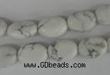 COV86 15.5 inches 10*14mm oval white howlite turquoise beads wholesale