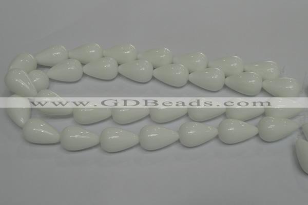 CPB26 15.5 inches 15*25mm teardrop white porcelain beads wholesale