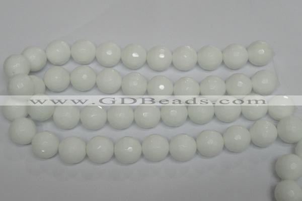 CPB38 15.5 inches 18mm faceted round white porcelain beads wholesale