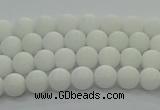 CPB410 15.5 inches 4mm round matte white porcelain beads