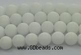 CPB411 15.5 inches 6mm round matte white porcelain beads