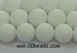 CPB413 15.5 inches 10mm round matte white porcelain beads