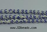 CPB501 15.5 inches 6mm round Painted porcelain beads