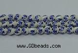 CPB511 15.5 inches 6mm round Painted porcelain beads