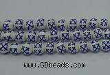 CPB522 15.5 inches 8mm round Painted porcelain beads