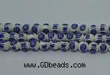 CPB534 15.5 inches 12mm round Painted porcelain beads