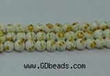 CPB561 15.5 inches 6mm round Painted porcelain beads