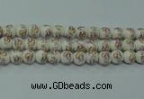 CPB571 15.5 inches 6mm round Painted porcelain beads