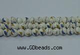 CPB593 15.5 inches 10mm round Painted porcelain beads