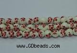 CPB615 15.5 inches 14mm round Painted porcelain beads