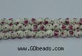 CPB633 15.5 inches 10mm round Painted porcelain beads