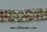 CPB651 15.5 inches 6mm round Painted porcelain beads