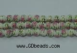 CPB681 15.5 inches 6mm round Painted porcelain beads