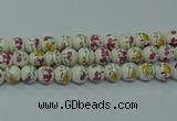 CPB692 15.5 inches 8mm round Painted porcelain beads