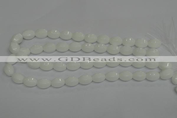 CPB70 15.5 inches 12*16mm rice white porcelain beads wholesale