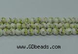 CPB722 15.5 inches 8mm round Painted porcelain beads