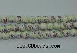 CPB775 15.5 inches 14mm round Painted porcelain beads