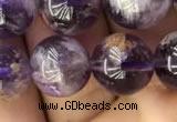 CPC613 15.5 inches 12mm round purple phantom quartz beads