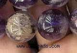 CPC614 15.5 inches 14mm round purple phantom quartz beads