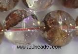 CPC656 15.5 inches 16mm round yellow phantom quartz beads