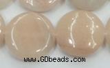 CPI10 15.5 inches 25mm flat round pink aventurine jade beads wholesale