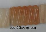 CPI156 15.5 inches 25*35mm carved rectangle pink aventurine jade beads