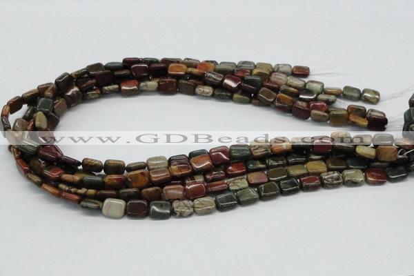 CPJ08 15.5 inches 8*10mm rectangle picasso jasper beads wholesale