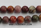 CPJ102 15.5 inches 8mm round picasso jasper gemstone beads wholesale