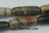 CPJ25 15.5 inches 10*30mm cylinder picasso jasper beads wholesale