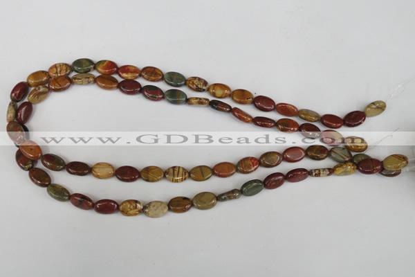 CPJ355 15.5 inches 8*12mm oval picasso jasper gemstone beads