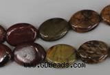 CPJ356 15.5 inches 12*16mm oval picasso jasper gemstone beads