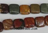 CPJ361 15.5 inches 12*12mm square picasso jasper gemstone beads