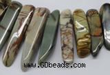 CPJ40 15.5 inches multi size wand picasso jasper beads wholesale