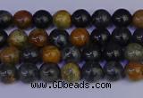 CPJ470 15.5 inches 4mm round black picasso jasper beads wholesale