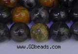 CPJ474 15.5 inches 12mm round black picasso jasper beads wholesale