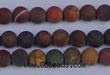 CPJ501 15.5 inches 6mm round matte picasso jasper beads wholesale