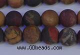 CPJ503 15.5 inches 10mm round matte picasso jasper beads wholesale