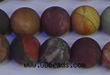 CPJ505 15.5 inches 14mm round matte picasso jasper beads wholesale