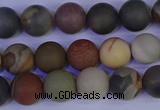 CPJ512 15.5 inches 8mm round matte polychrome jasper beads wholeasle